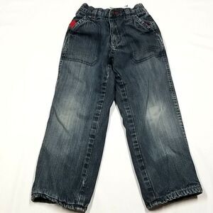 Old Navy Jeans Boys Toddler 5T Denim Fleece Lined Pockets Button Zip Closure